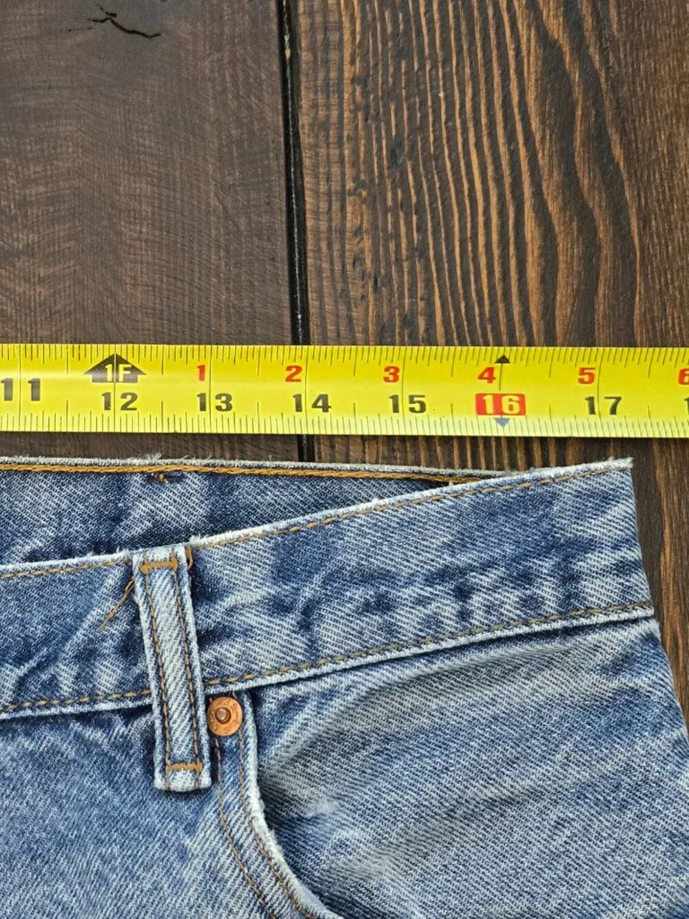 Levis 517 Bootcut Jeans Mens 34X33 Blue Denim Light Wash Patched Mexico Y2K